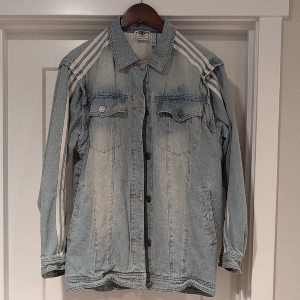 Women's Adidas Denim Jacket with Stripes